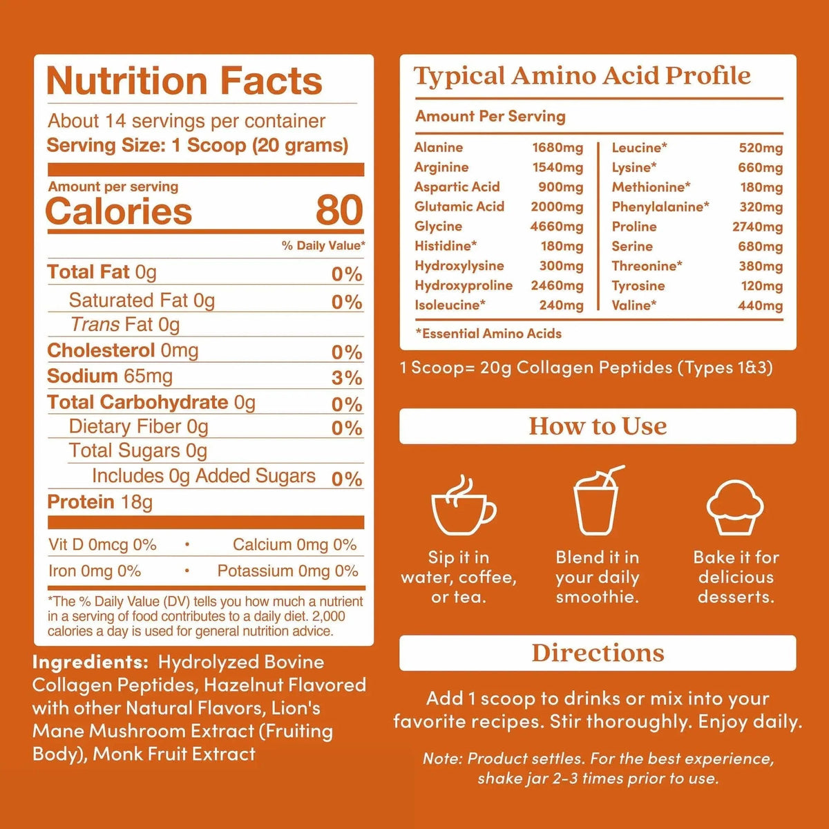 Collagen Peptides Hazelnut