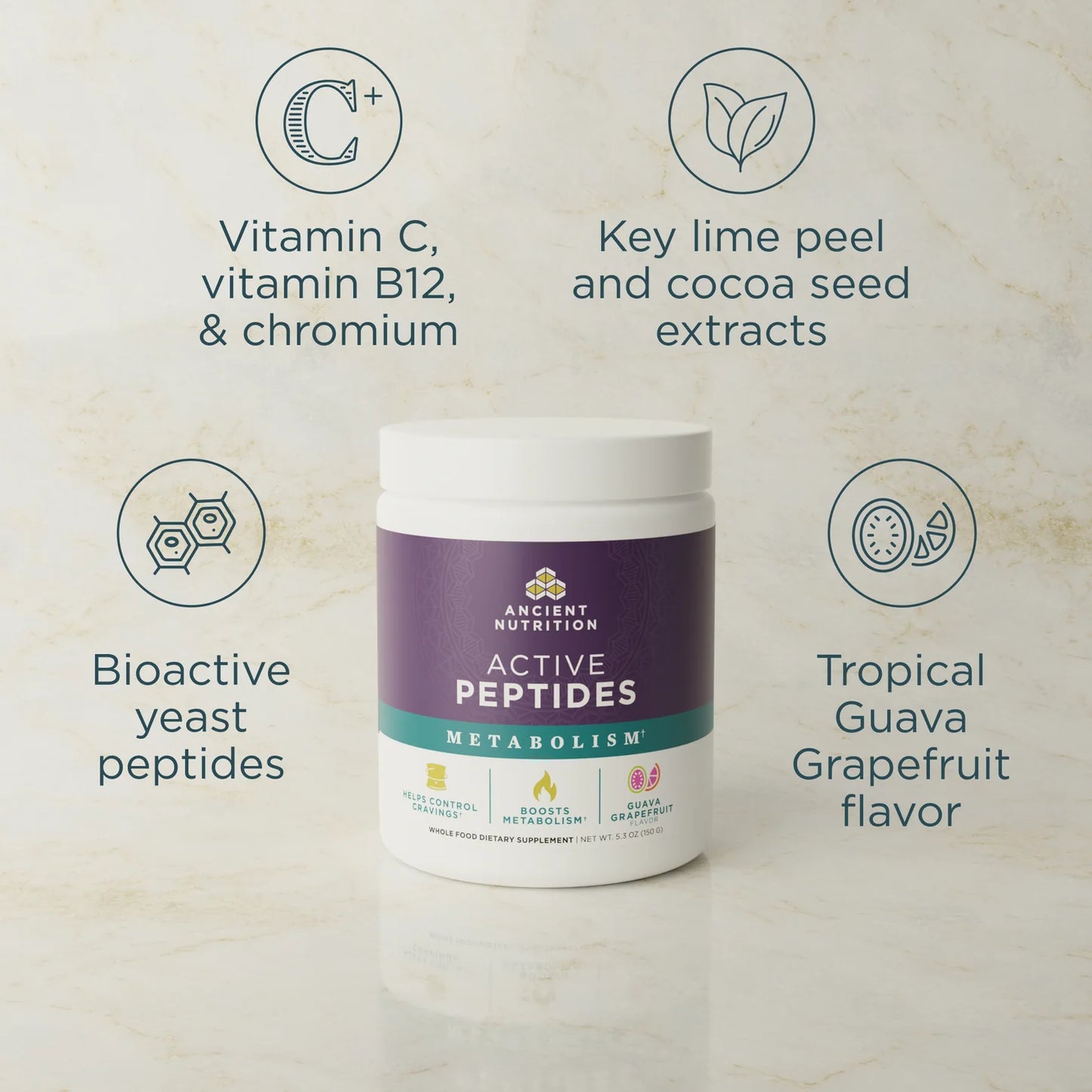 Active Peptides Metabolism Powder Guava Grapefruit
