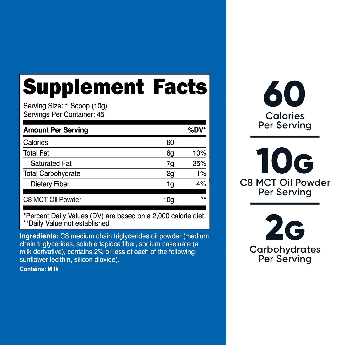 C8 MCT oil Powder 1LB