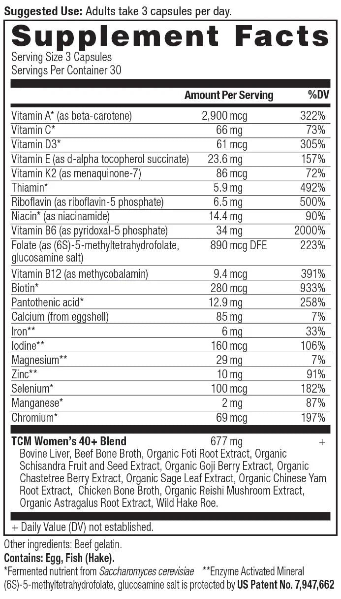 Womens +40 multivitamins