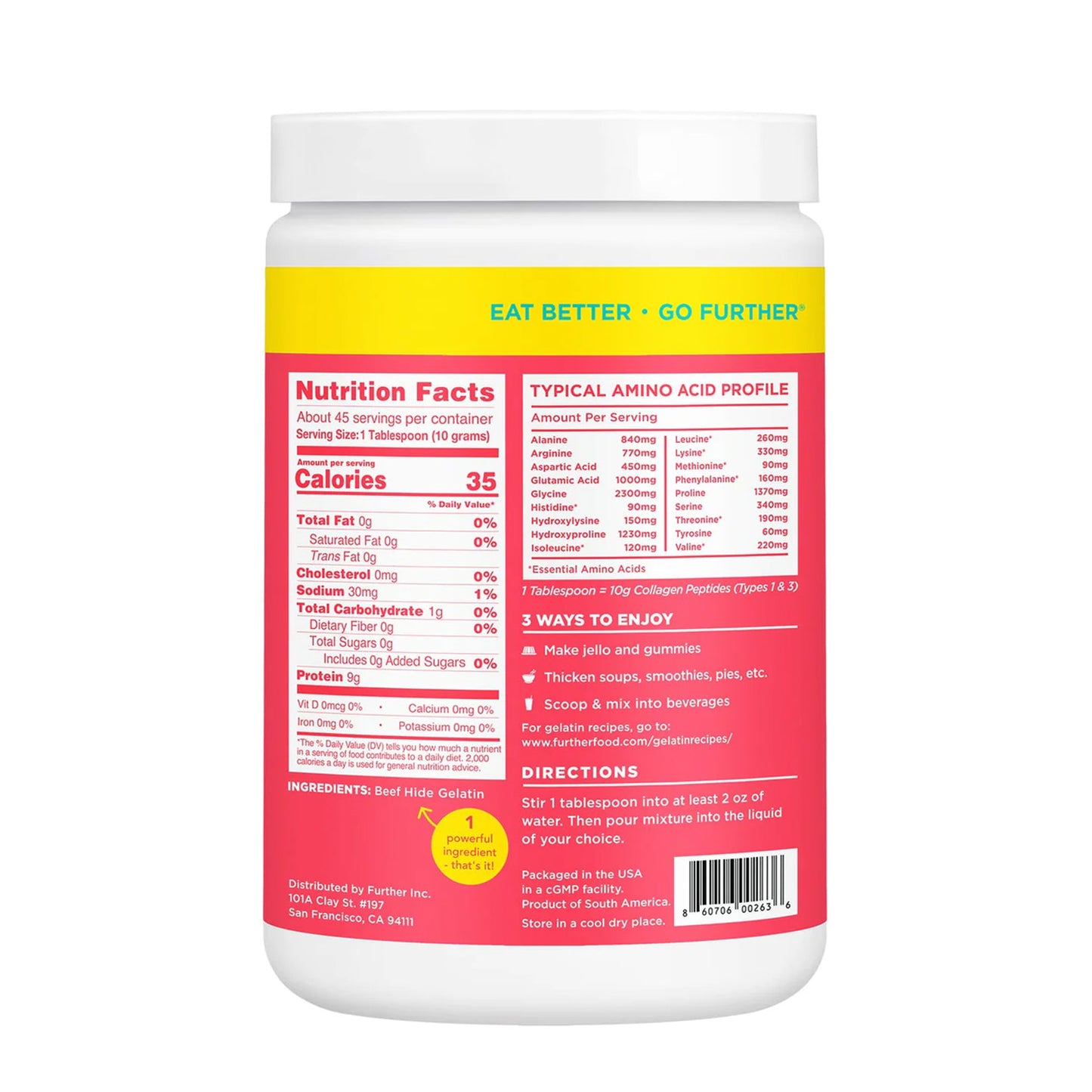 Further Food Premium Gelatin Powder: Calidad Superior para tus Recetas Saludables | ProHealth Shop [Panamá]