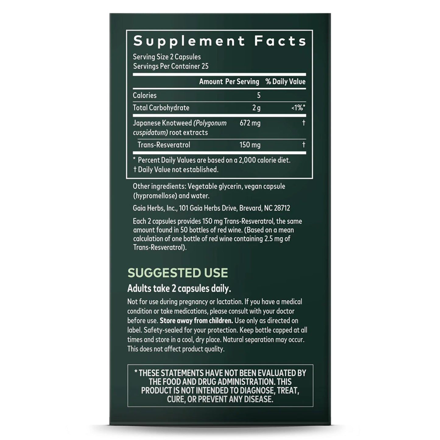 Gaia Herbs Resveratrol 150: Potente Antioxidante para tu Bienestar | ProHealth Shop [Panamá]