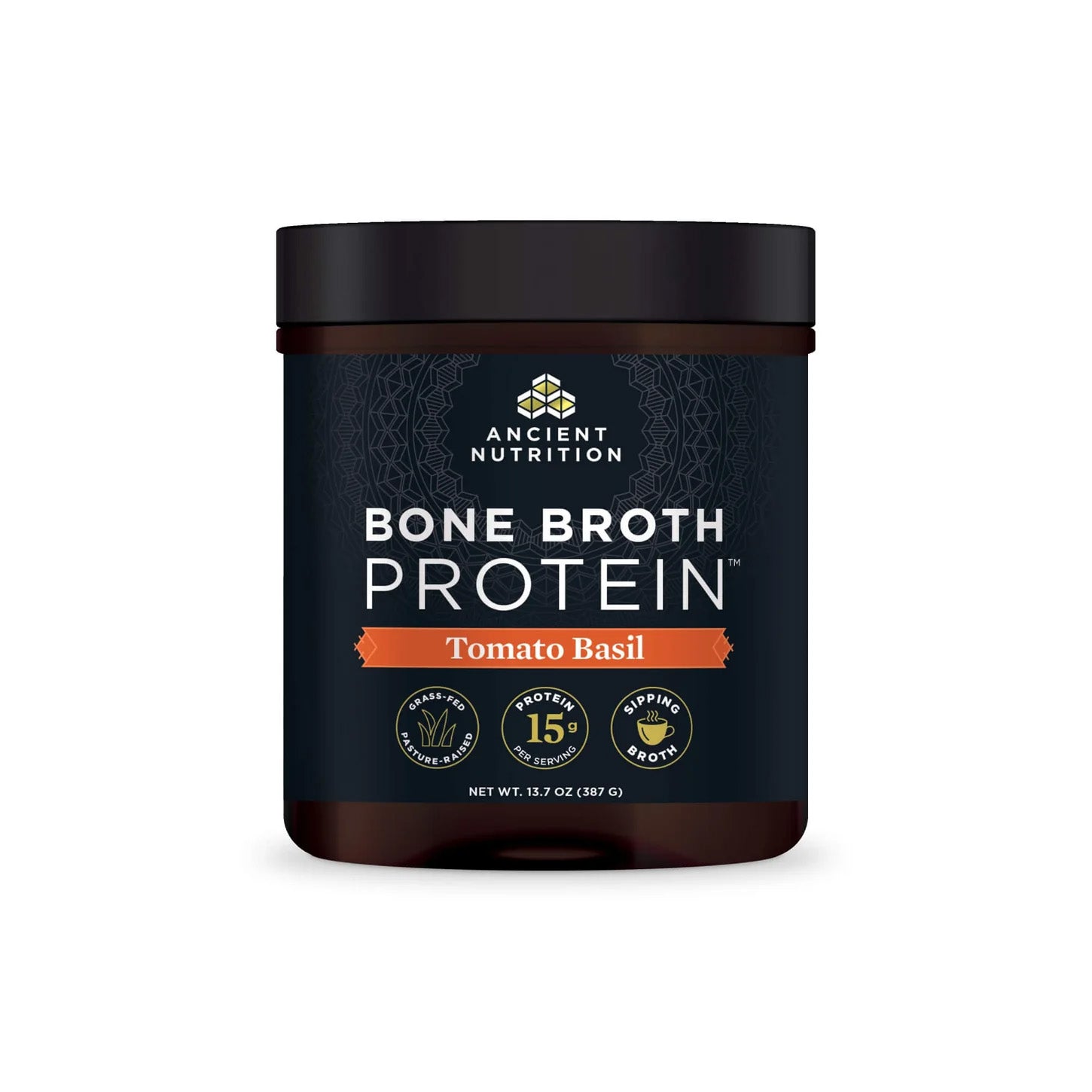 Ancient Nutrition Bone Broth Protein 13.7 oz - Sabor Único a Tomate y Albahaca | ProHealth Shop [Panamá]