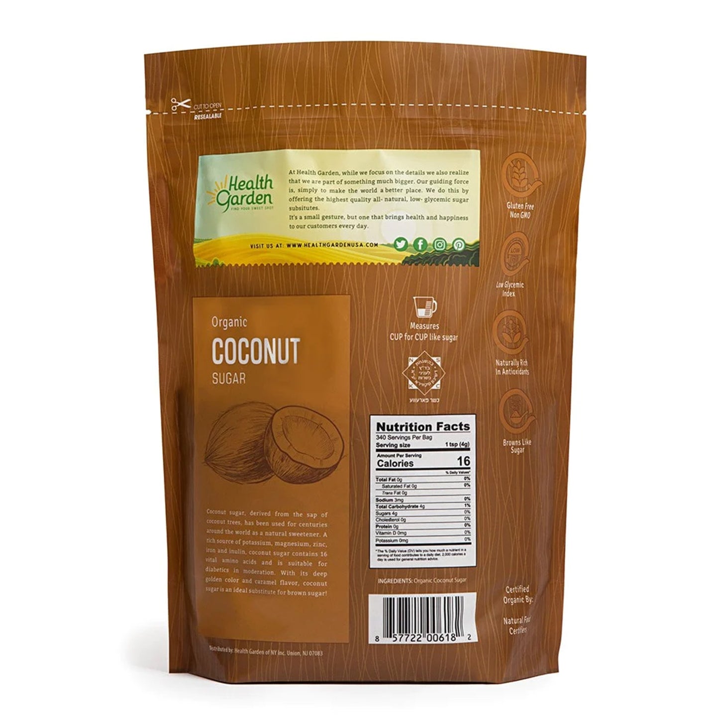 Health Garden Organic Coconut Sugar: Dulzura Sostenible y Sabrosa de la Natura | ProHealth Shop [Panamá]