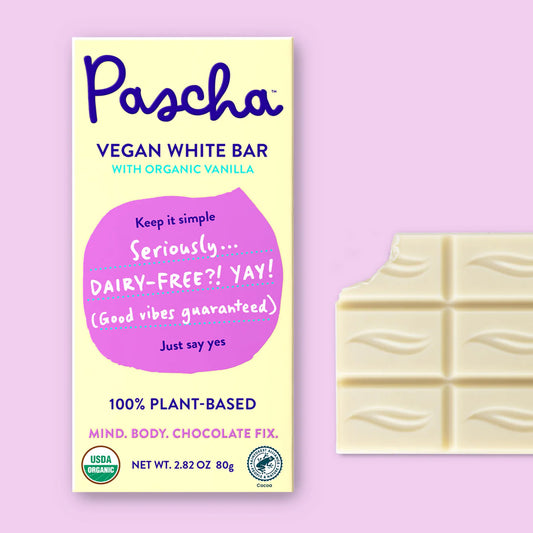 Pascha Organic Vegan White Chocolate Bar: Dulzura Pura y Sostenible | ProHealth Shop [Panamá]