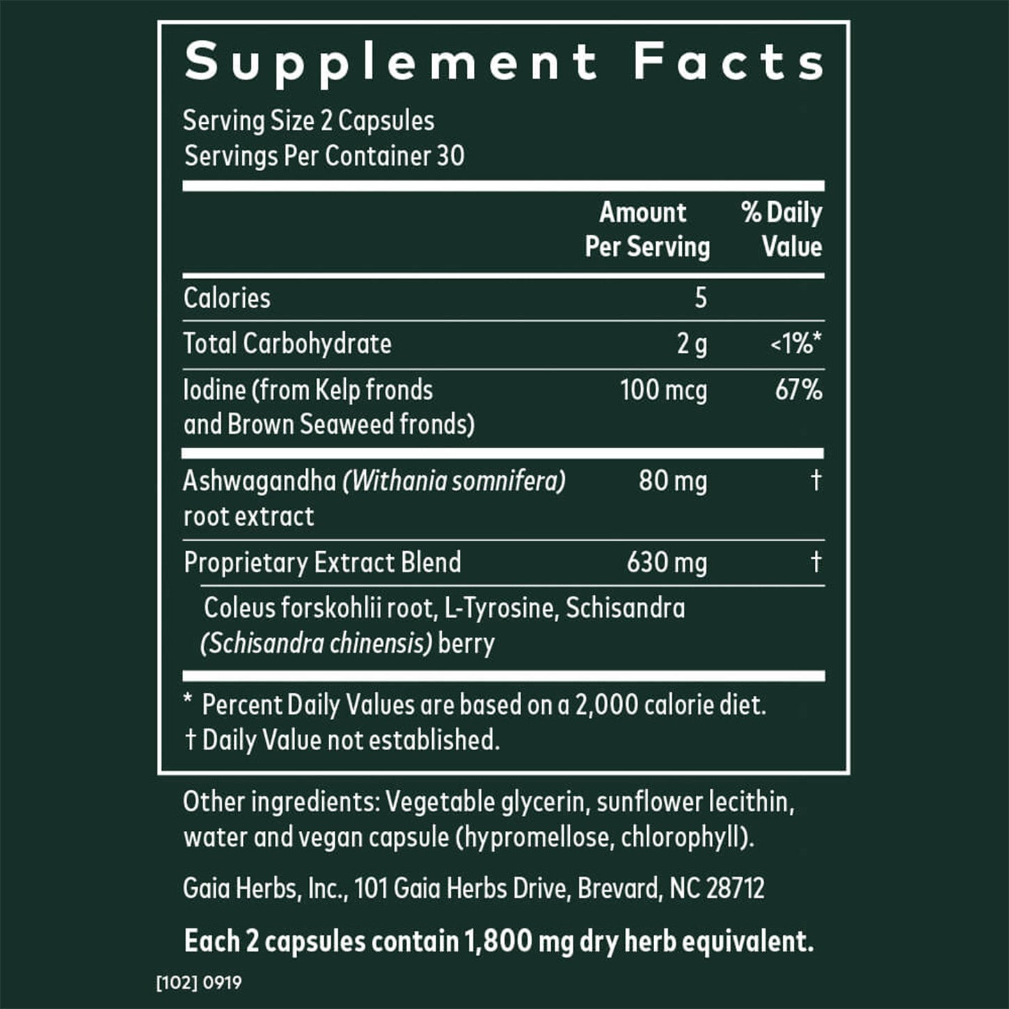 Thyroid Support Gaia Herbs | ProHealth Shop [Panamá]