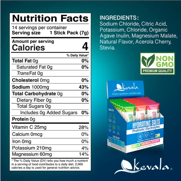 Hydrating Salts Prebiotic Electrolytes Variety Pack 30 Sticks