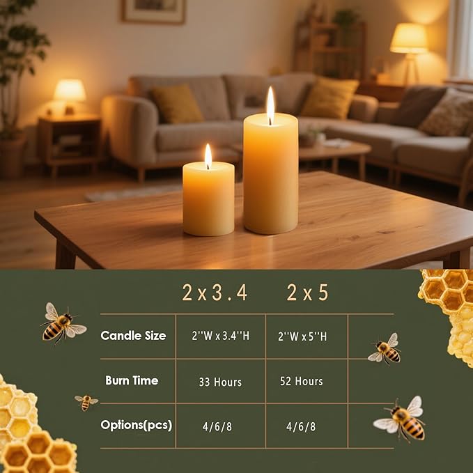 Beeswax Pillar Candles